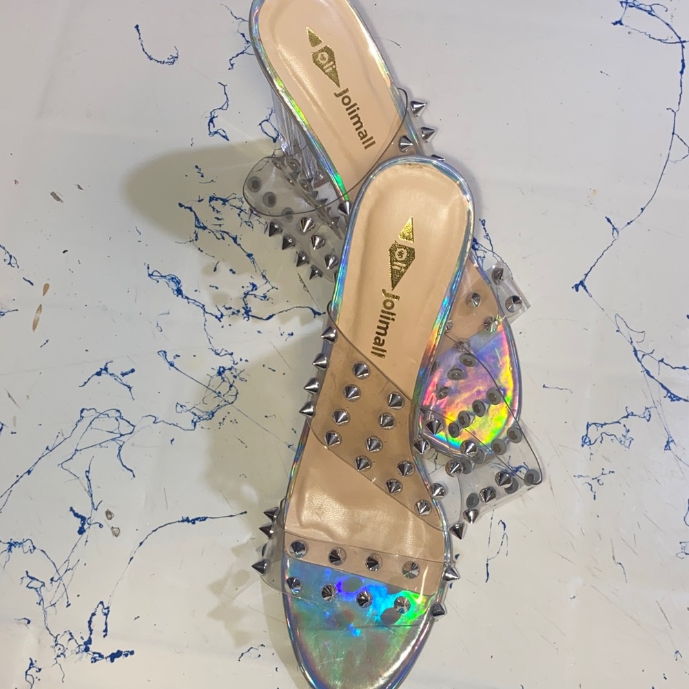 Oli Iridescent Spiked Sandals